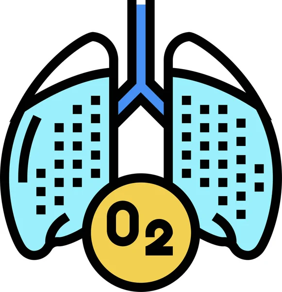 Lungs Oxygen Diatomic Icon — Stock Vector
