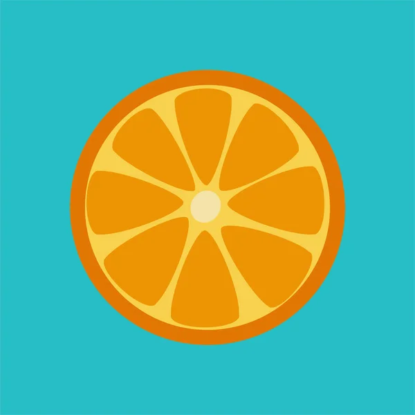 Citrus Mat Frukt Ikon Platt Stil — Stock vektor