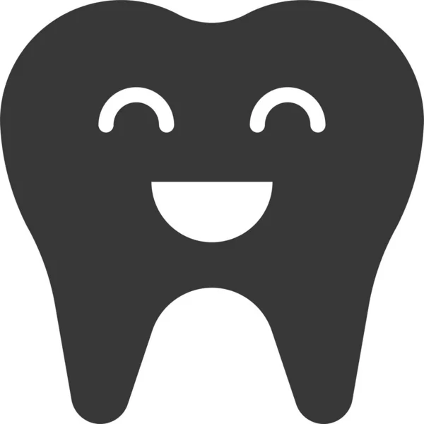 Emoticono Emoji Dental Icono Estilo Sólido — Archivo Imágenes Vectoriales