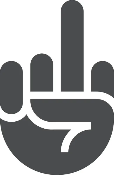 Finger Middle Fuck Icon Solid Style — Stockvector