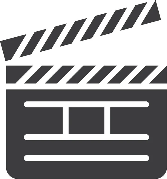 Ícone Clap Clapboard Cinema Estilo Sólido — Vetor de Stock