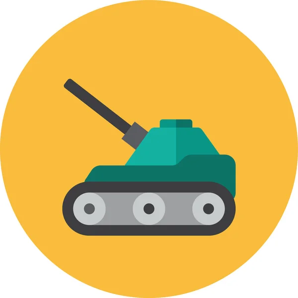 Tank Düz Bilgisayar Ağı Güvenlik Simgesi Düz Biçimli — Stok Vektör
