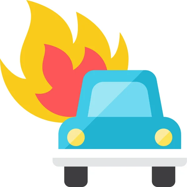 Спалити Автомобіль Плоскою Іконою Плоскому Стилі — стоковий вектор