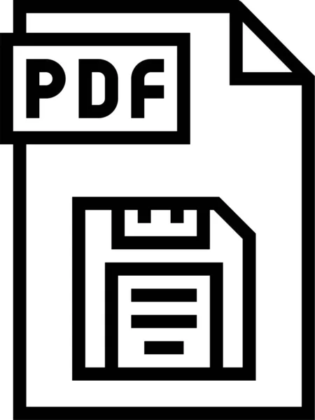 Salvar Ícone Arquivo Pdf Estilo Esboço —  Vetores de Stock