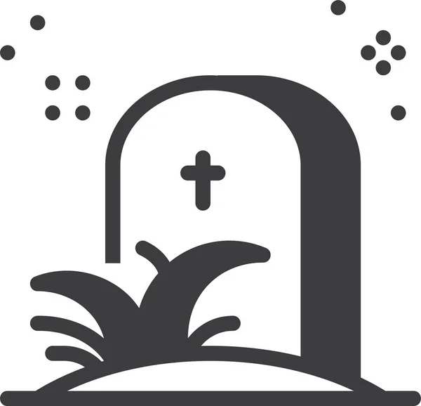 Easter Grave Lent Icon Solid Style — Stock Vector
