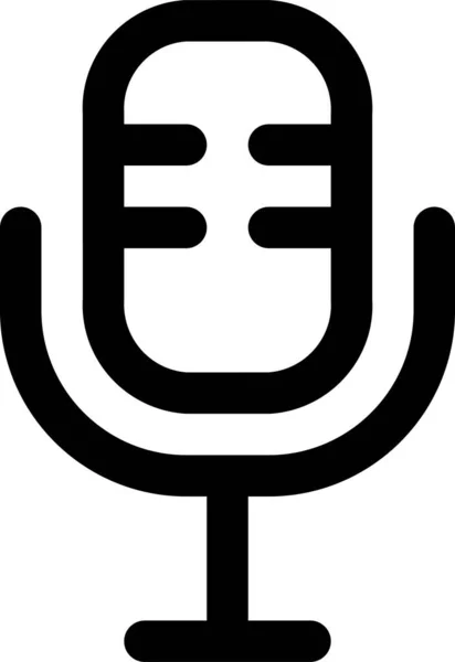 Audio Mikrofon Ikon Körvonalazott Stílusban — Stock Vector