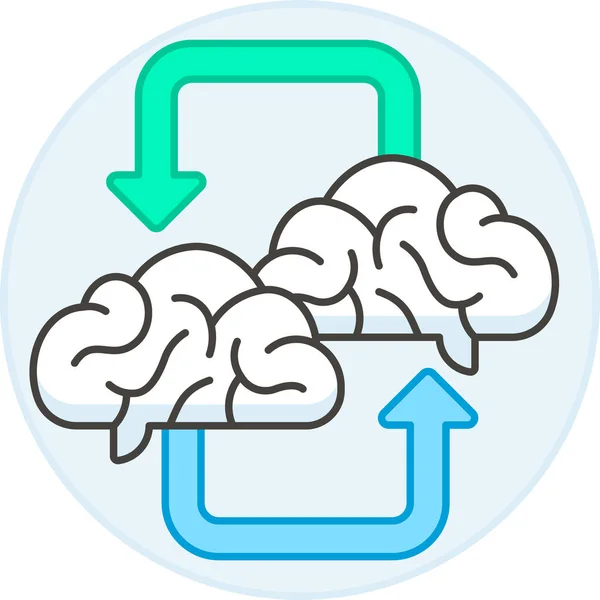 Icono Del Cerebro Artificial — Vector de stock