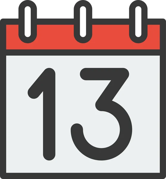 Calendario Fecha Día Icono Estilo Filledoutline — Vector de stock