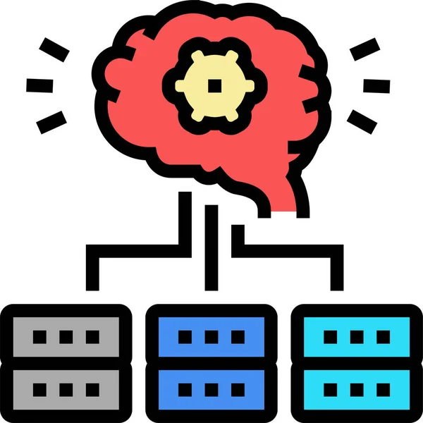 Servers Communication Neural Icon — Stock Vector