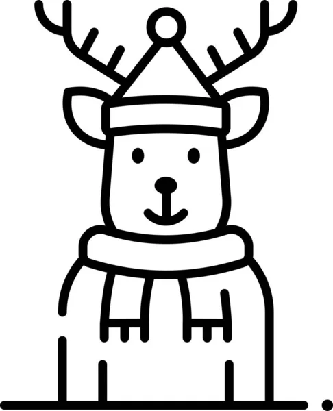Cerf Rêne Cerf Icône Noël Dans Catégorie Noël — Image vectorielle