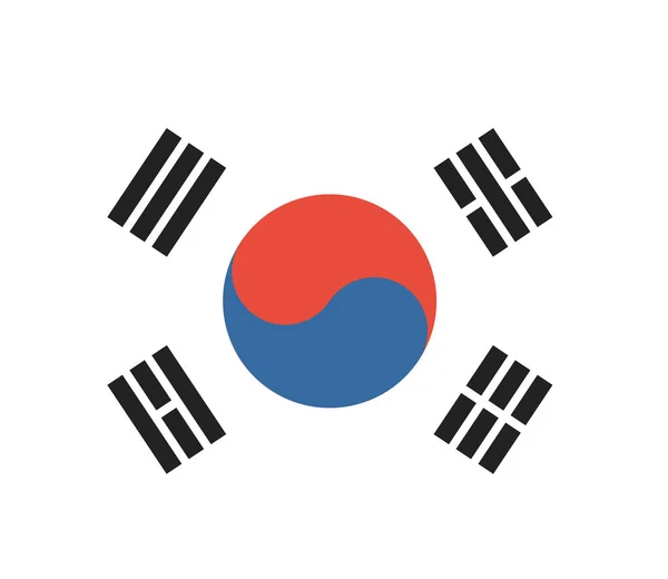 Ország Zászló Korea Ikon Lapos Stílusban — Stock Vector