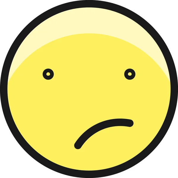 Smiley Unhappy Filledoutline Icon Filledoutline Style — Stock Vector