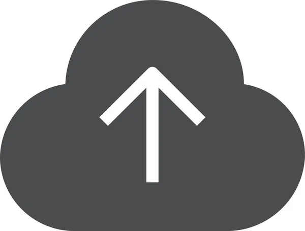 Cloud Upload Fügt Icon Solidem Stil Hinzu — Stockvektor