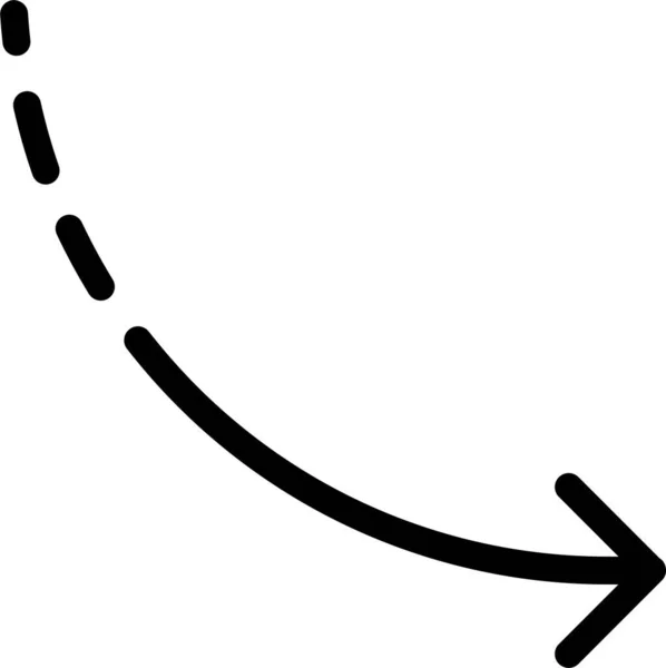アウトラインスタイルの下の矢印図のアイコン — ストックベクタ