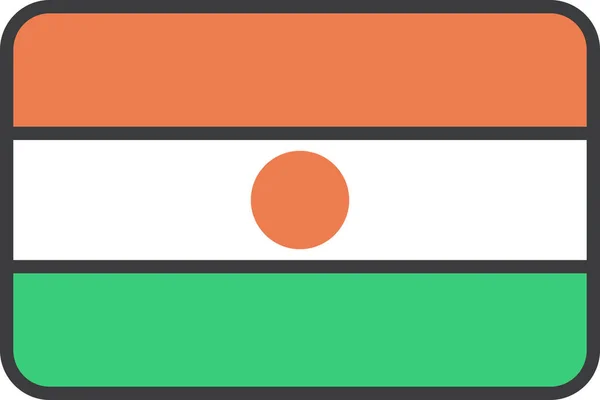 Ícone Bandeira País Africano Estilo Filledoutline — Vetor de Stock