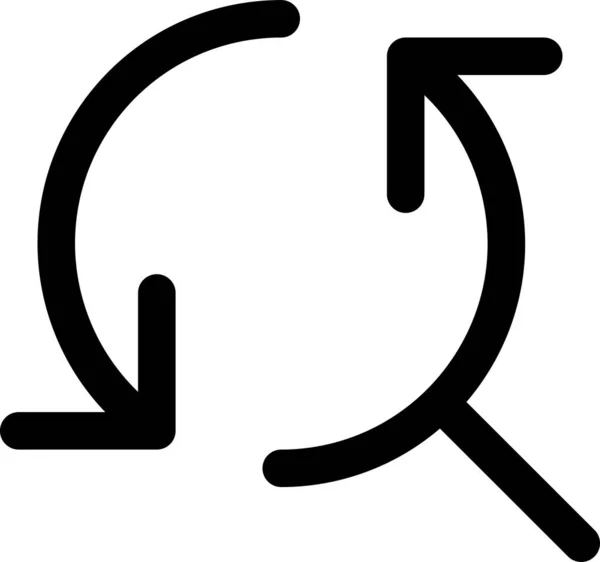 Pfeile Synchronisieren Suchsymbol Umrissstil — Stockvektor