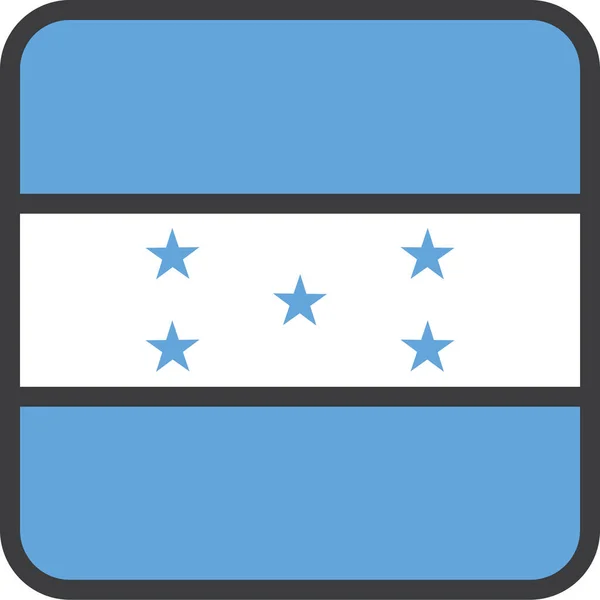 Bandera Del País Honduras Icono Estilo Filledoutline — Vector de stock