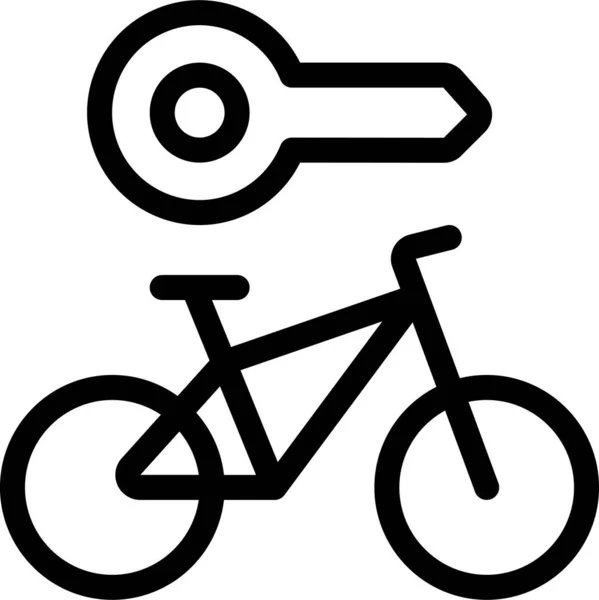 Vélo Vélo Icône Vélo Dans Style Contour — Image vectorielle