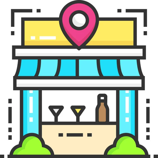 Bar Gps Ubicación Icono — Vector de stock