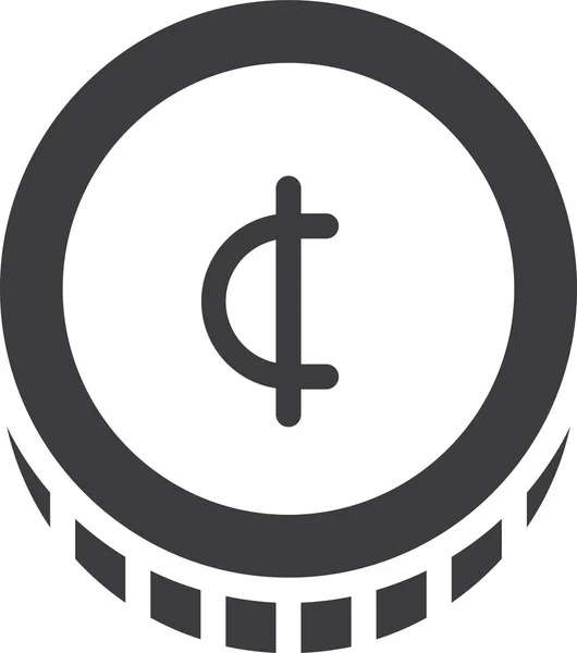 Значок Кентаво Монети Валюти Твердому Стилі — стоковий вектор
