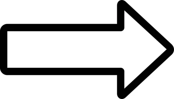 Flèche Diagramme Icône Droite Dans Style Contour — Image vectorielle