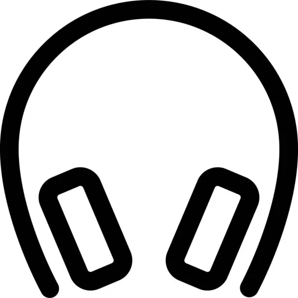 Auriculares Icono Audio Música Estilo Esquema — Vector de stock
