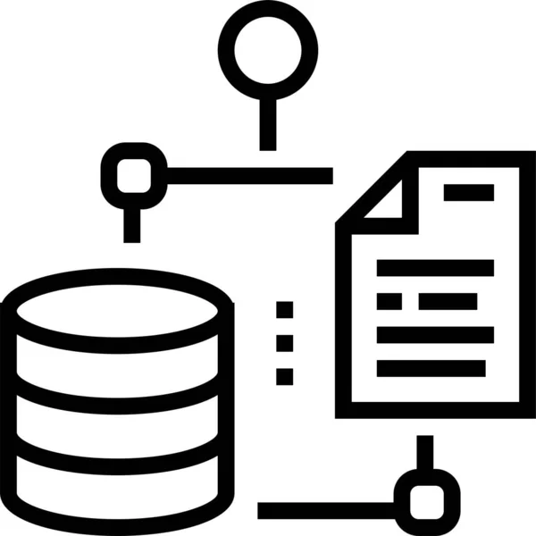 Fichier Icône Traitement Numérique Dans Style Contour — Image vectorielle