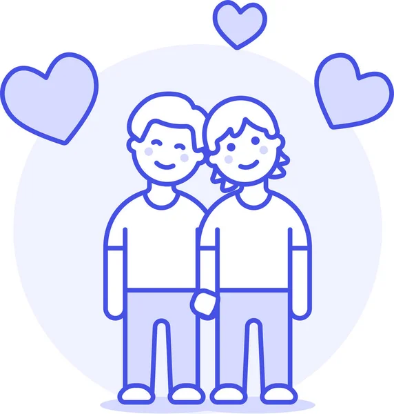 Pareja Gay Mano Icono Filledoutline Estilo — Vector de stock