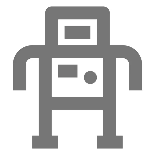 轮廓线型机器人机器人机器人图标 — 图库矢量图片