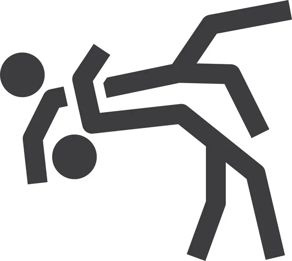Jeux Combat Icône Judo Dans Style Solide — Image vectorielle