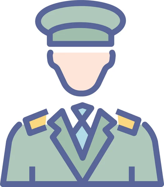 Значок Командира Армії Стилі Фіксованої Лінії — стоковий вектор