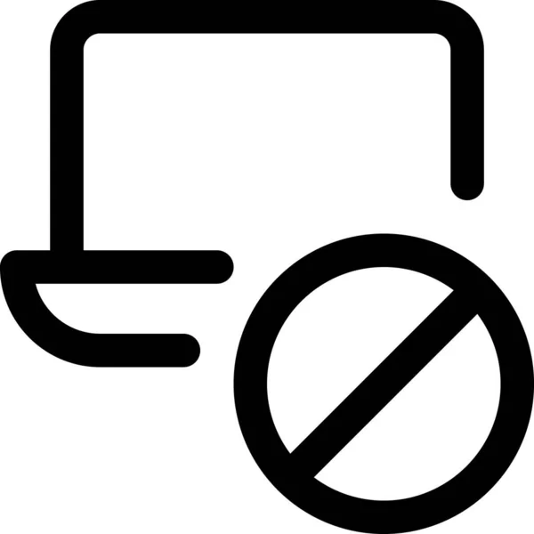 Laptop Disable Action Icon Outline Style — стоковый вектор
