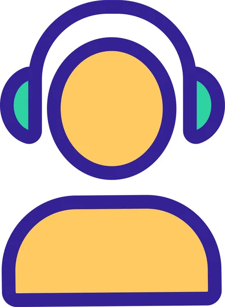 Audio Hoofdtelefoon Icoon Soundmusic Categorie — Stockvector