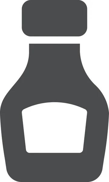 Icono Condimento Apósito Botella Estilo Sólido — Vector de stock