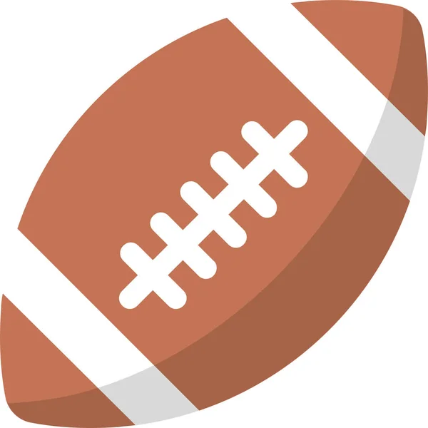 Football American Ball Icon Flat Style — Stock Vector