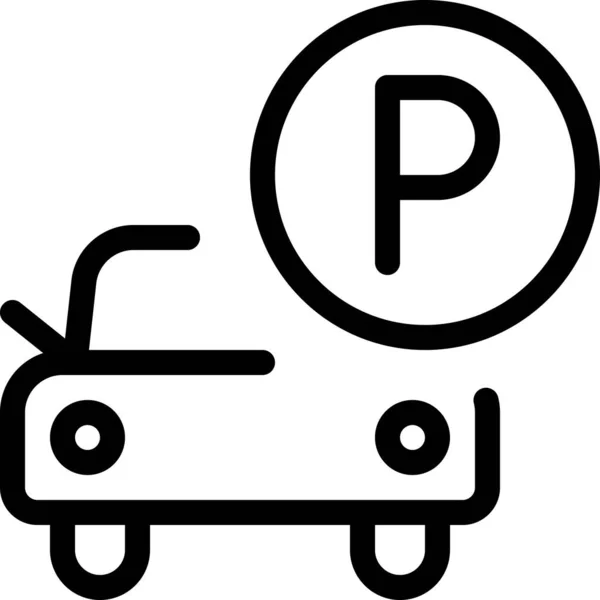 Ikona Parkingu Stylu Zarysu — Wektor stockowy