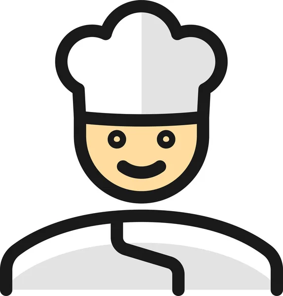 Man Professions Chef Εικονίδιο Filledskip Στυλ — Διανυσματικό Αρχείο