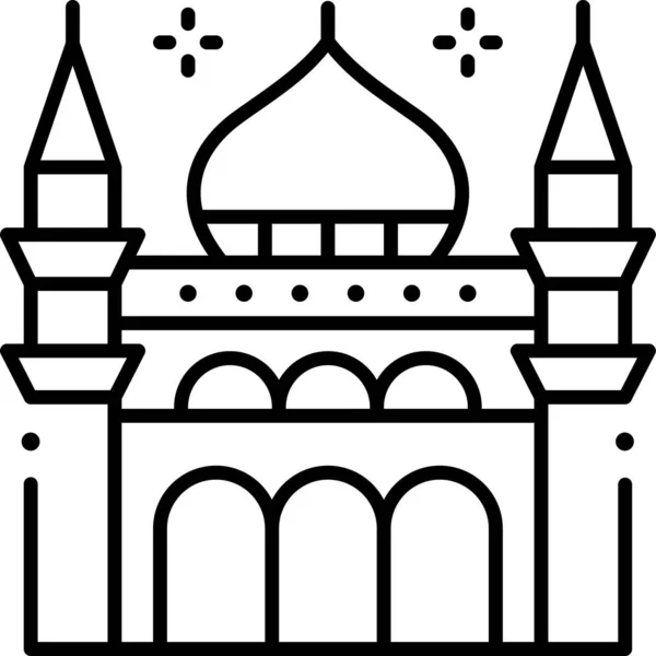 Istanbul Cultures Blue Mosque Icon Outline Style — Stock Vector