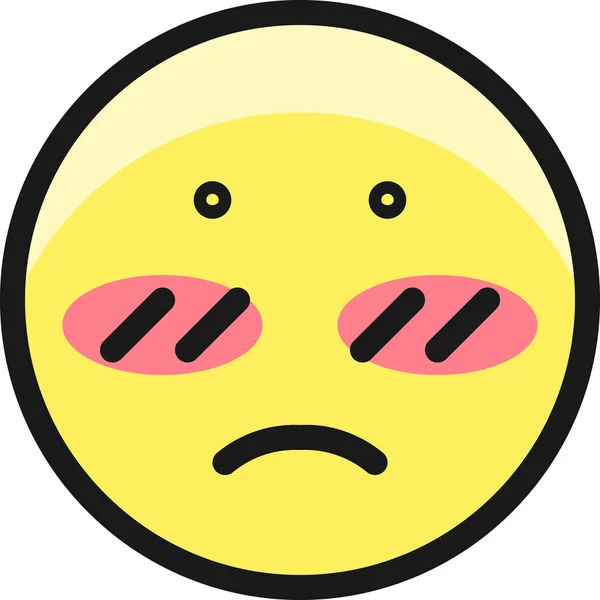 Icône Smiley Blush Filledoutline Dans Style Filledoutline — Image vectorielle
