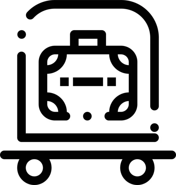 Bag Hotel Luggage Icon Outline Style — Stock Vector