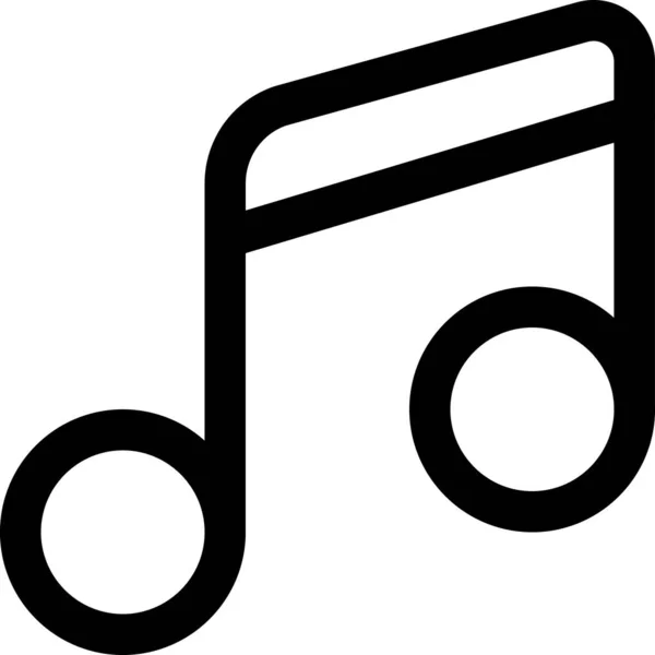 Icono Nota Audio Música Estilo Esquema — Vector de stock