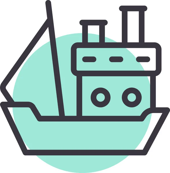 Vela Vela Icono Del Barco Estilo Filledoutline — Vector de stock