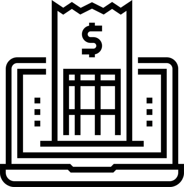 Icona Del Computer Portatile Online Banking — Vettoriale Stock