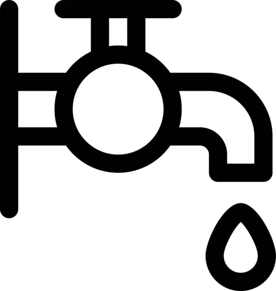 Значок Крана Захисту Води Стилі Контурів — стоковий вектор