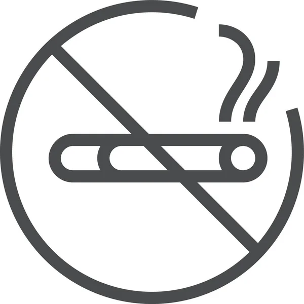 Non Fumare Icona Della Sigaretta Stile Contorno — Vettoriale Stock