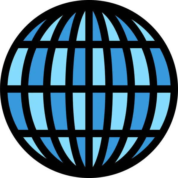 Global Globe Internet Icoon — Stockvector