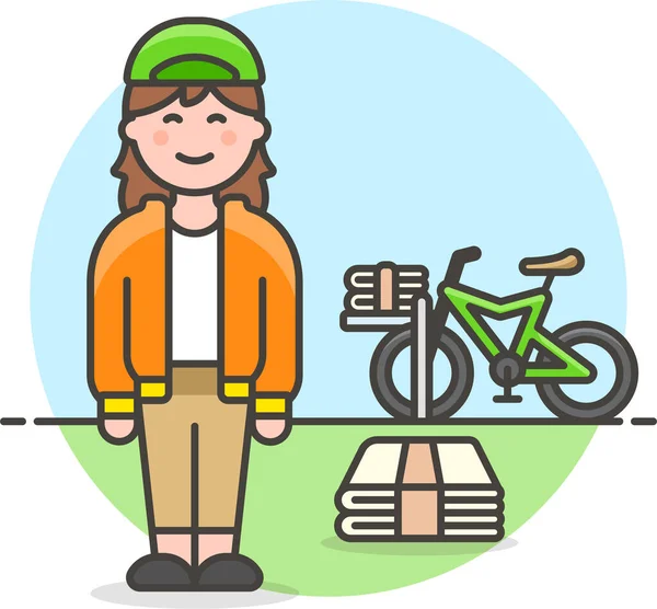 自行车报童新闻图标 — 图库矢量图片