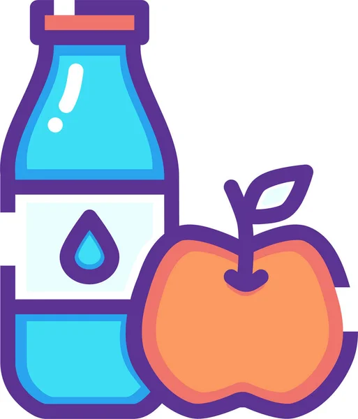 Icono Ejercicio Dieta Manzana Estilo Filledoutline — Vector de stock