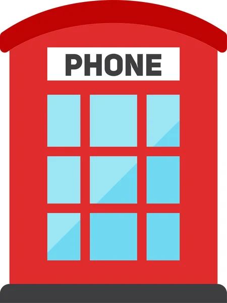 Telefonzelle Flache Ikone Flachen Stil — Stockvektor