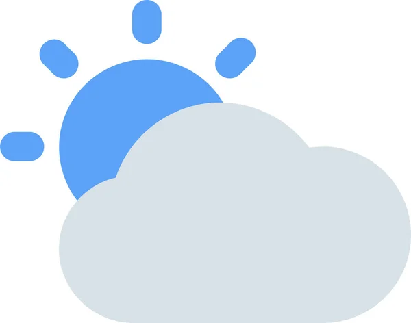 フラットスタイルの雲の日の輝きのアイコン — ストックベクタ
